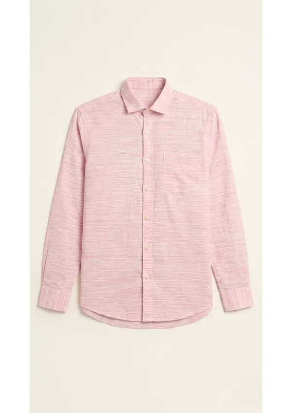 Title_Trends_Men's_Pink_Heathered_Striped_Textured_Slim_Fit_Shirt