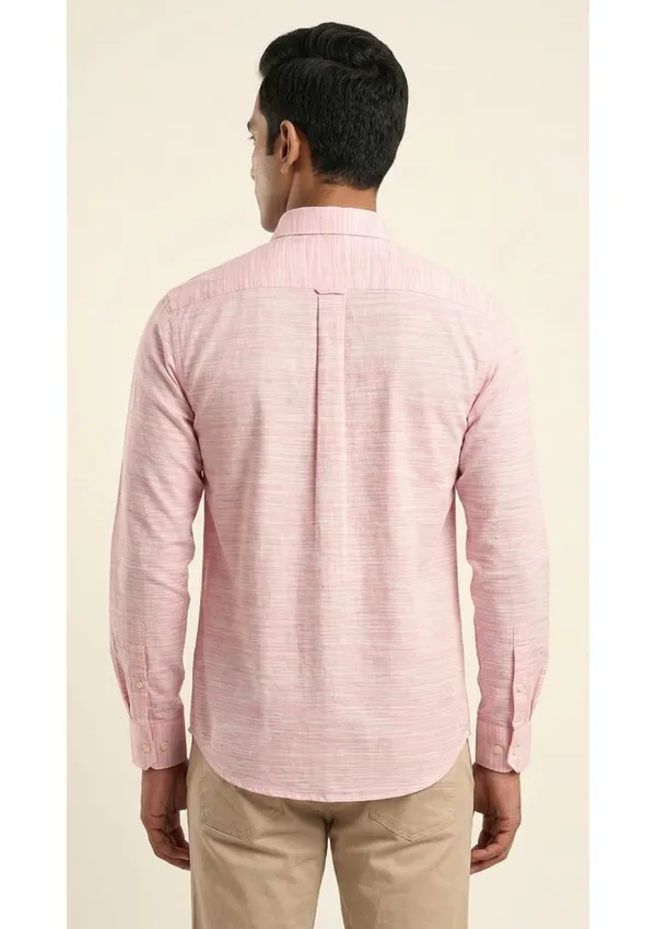 Title_Trends_Men's_Pink_Heathered_Striped_Textured_Slim_Fit_Shirt