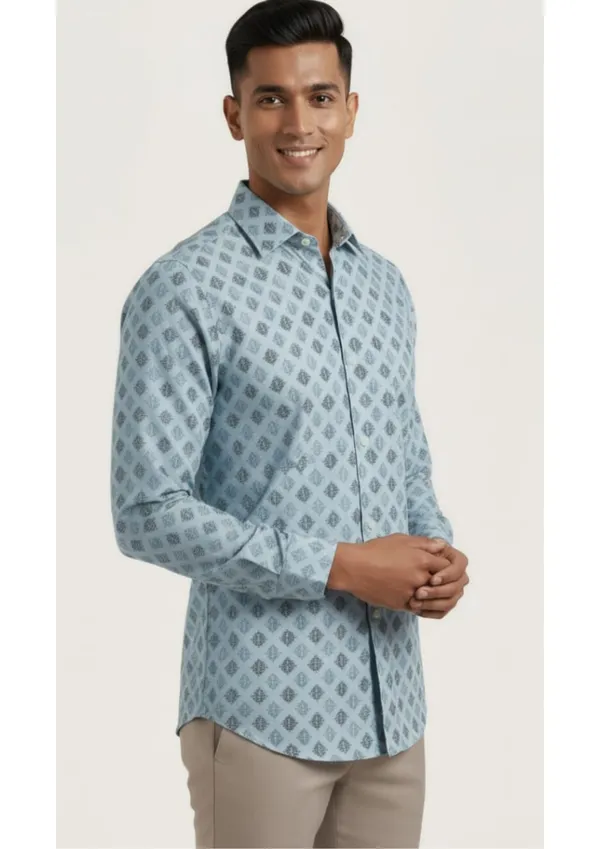 Blue_Polyester_Textu_Print_Slim_Fit_Shirt_For_Men