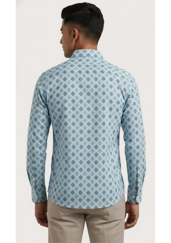 Blue_Polyester_Textu_Print_Slim_Fit_Shirt_For_Men