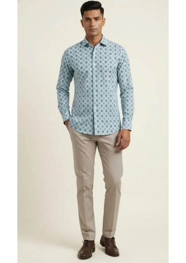 Blue_Polyester_Textu_Print_Slim_Fit_Shirt_For_Men