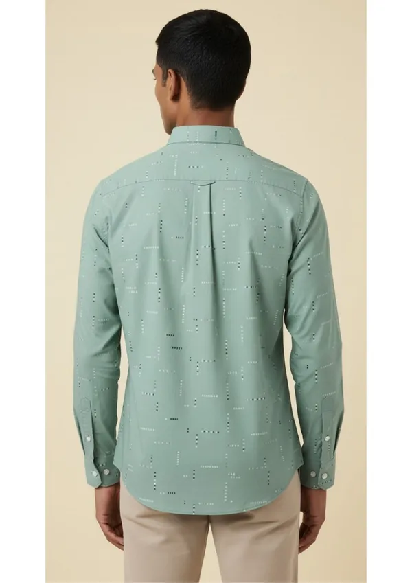 Green_Polyester_Block_Print_Slim_Fit_Shirt_For_Men