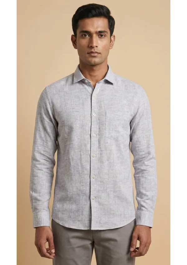 Title_Trends_Men's_Khadi_Look_Grey_Slim_Fit_Shirt