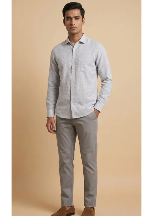 Title_Trends_Men's_Khadi_Look_Grey_Slim_Fit_Shirt