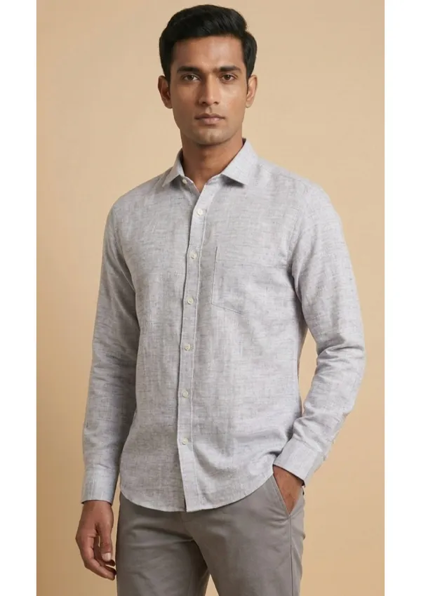 Title_Trends_Men's_Khadi_Look_Grey_Slim_Fit_Shirt