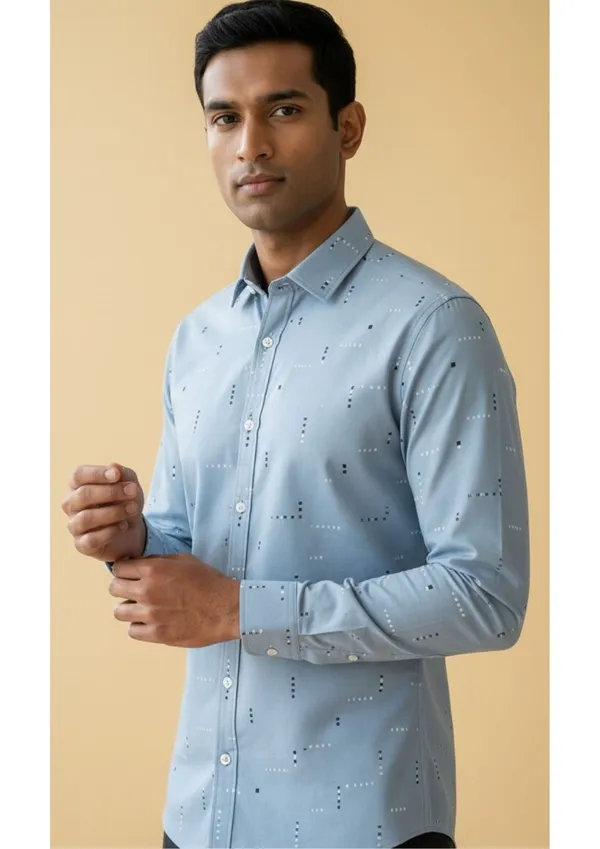 Blue_Polyester_Block_Print_Slim_Fit_Shirt_For_Men