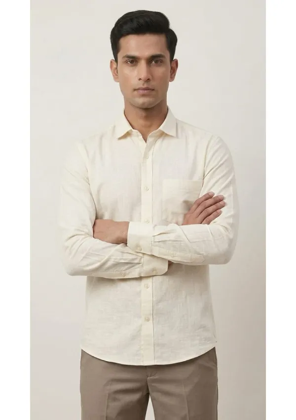 Title_Trends_Men's_Beige_(3)_Texture-Print_Slim_Fit_Shirt