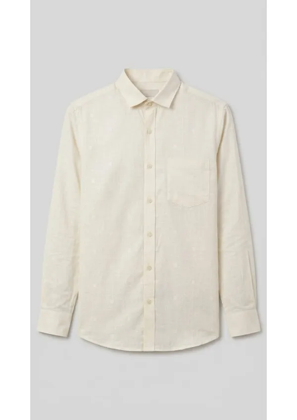 Title_Trends_Men's_Beige_(3)_Texture-Print_Slim_Fit_Shirt