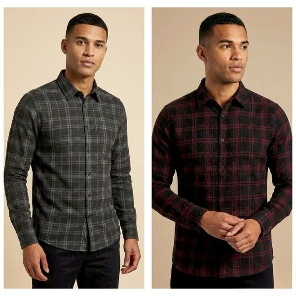 Title_Trends_Men's_Black_And_Red_Checked_Full_Sleeves_Slim_Fit_Shirt_(Pack_Of_2)