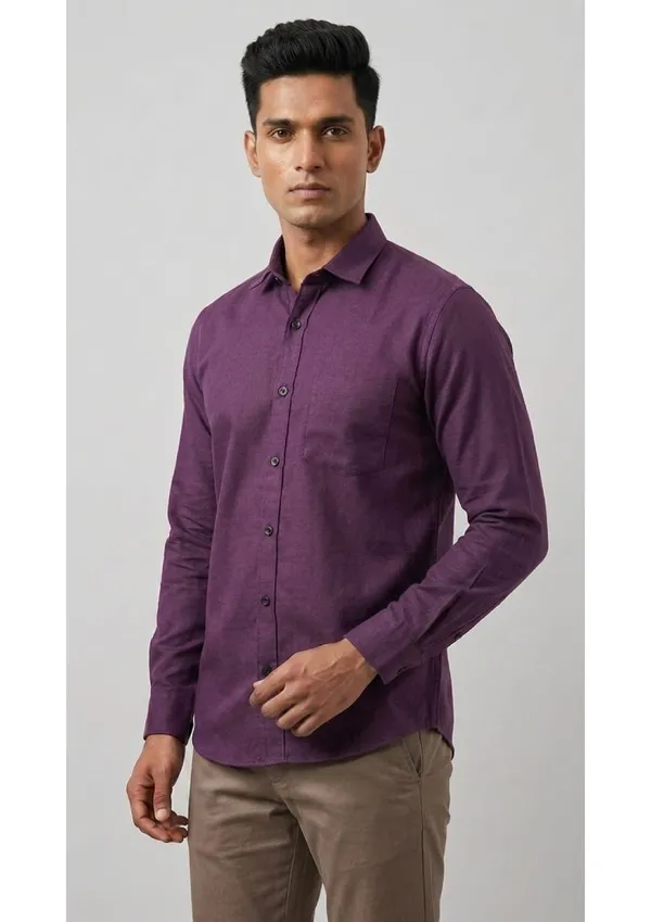 Title_Trends_Men's_Dotted_Purple_Slim_Fit_Shirt