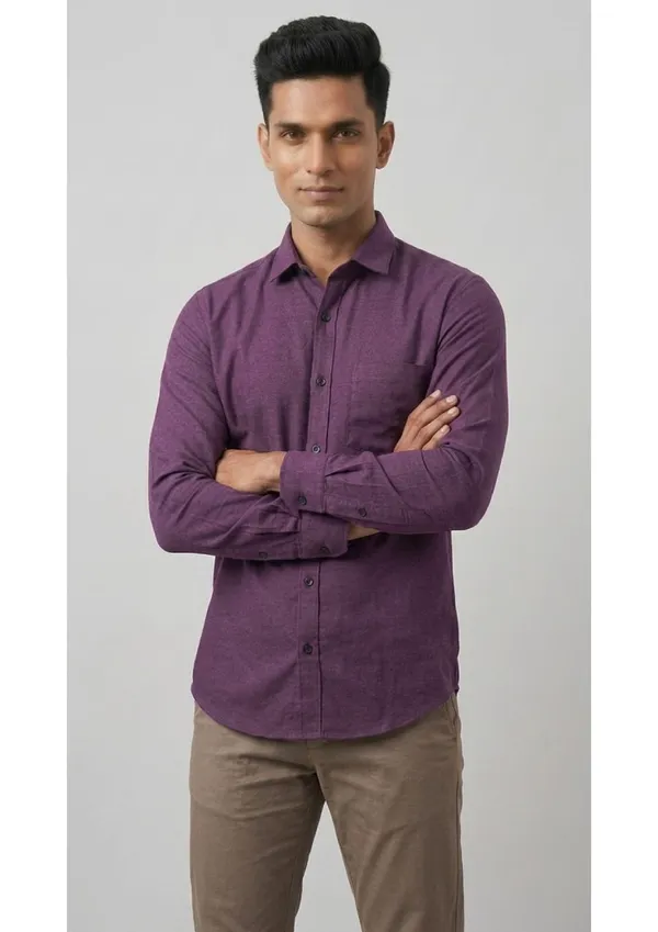 Title_Trends_Men's_Dotted_Purple_Slim_Fit_Shirt