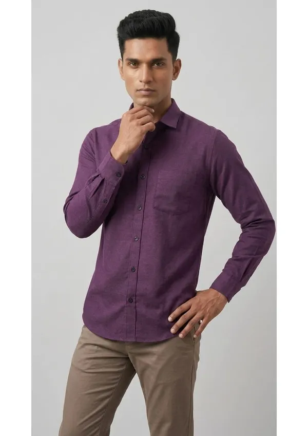 Title_Trends_Men's_Dotted_Purple_Slim_Fit_Shirt