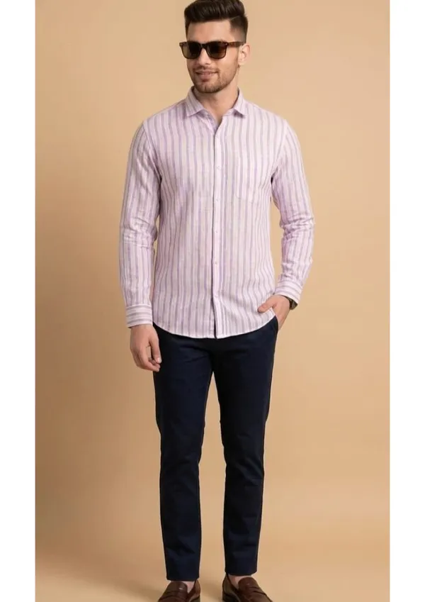 Title_Trends_Men's_Purple_and_White_Striped_Slim_Fit_Shirt