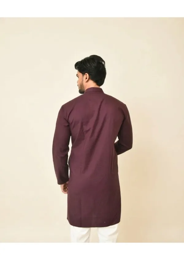 Maroon_Pure_Cotton_Solid_Classic_Kurta_For_Men