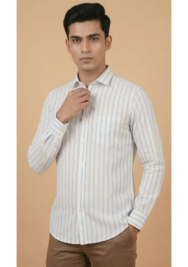 Title_Trends_Men's_Blue_and_white_Striped_Slim_Fit_Shirt
