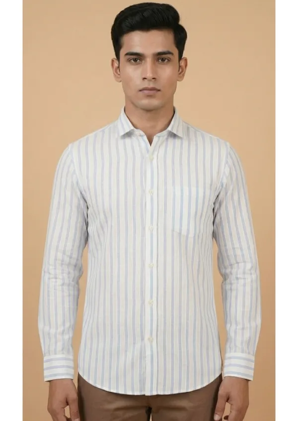 Title_Trends_Men's_Blue_and_white_Striped_Slim_Fit_Shirt