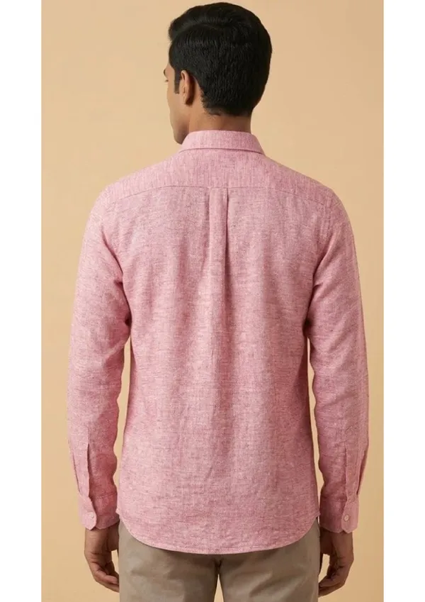 Title_Trends_Men's_Khadi_Look_Pink_Slim_Fit_Shirt