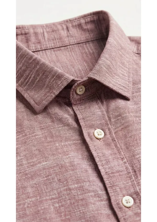 Title_Trends_Men's_Slub_Textured_Peach__Slim_Fit_Shirt