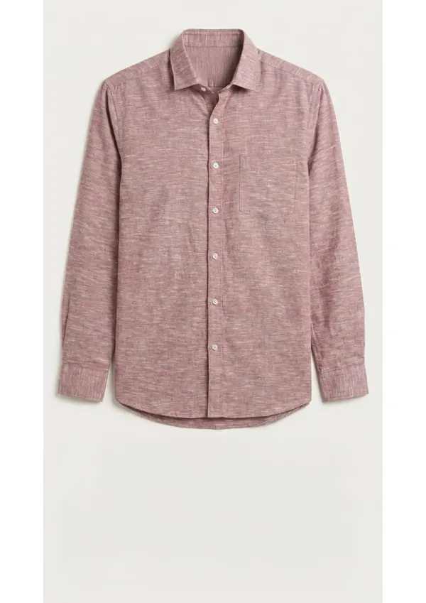 Title_Trends_Men's_Slub_Textured_Peach__Slim_Fit_Shirt