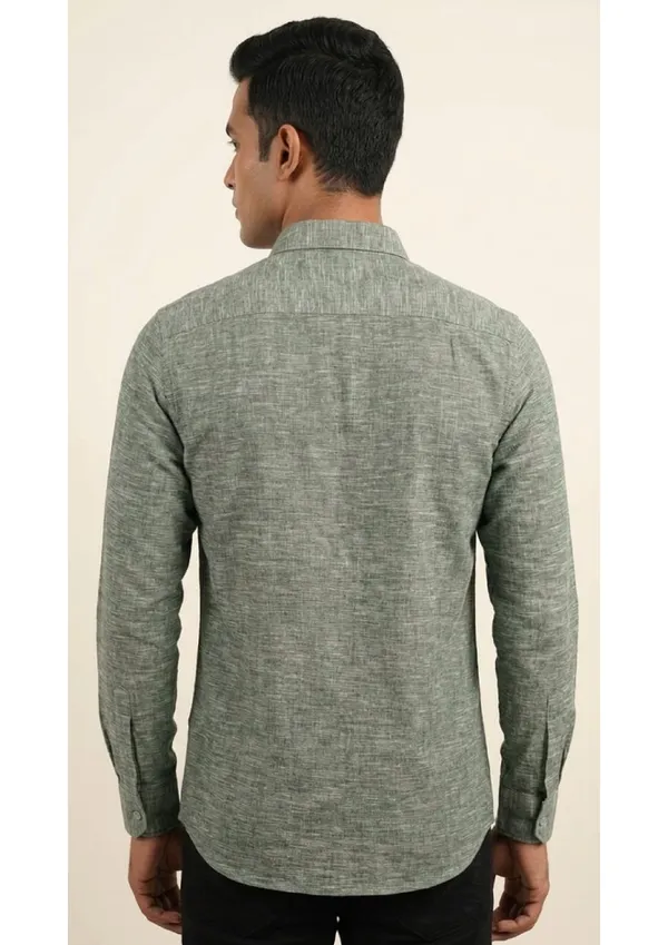 Title_Trends_Men's_Slub_Textured_Olive_Green_Slim_Fit_Shirt