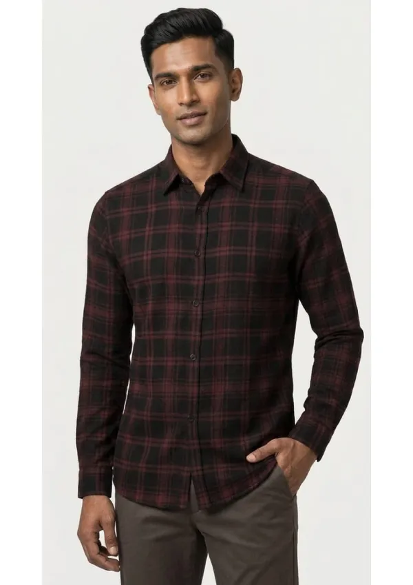 Title_Trends_Men's_Checked_Red_Full_Sleeves_Slim_Fit_Shirt