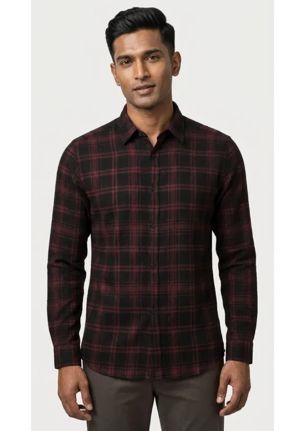 Title_Trends_Men's_Checked_Red_Full_Sleeves_Slim_Fit_Shirt