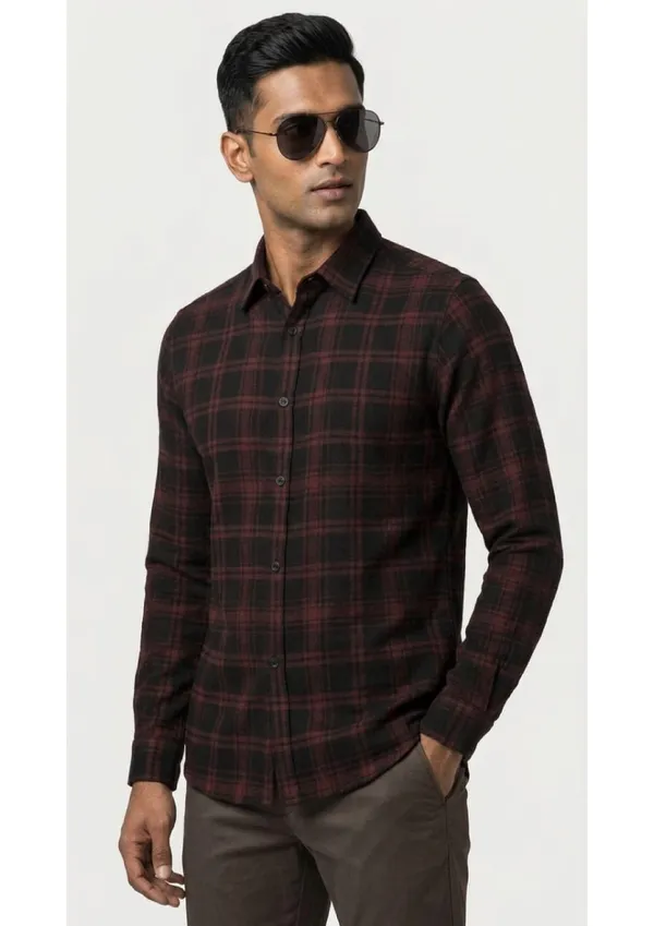 Title_Trends_Men's_Checked_Red_Full_Sleeves_Slim_Fit_Shirt