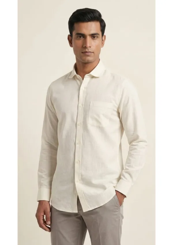 Title_Trends_Men's_Beige_(2)_Texture-Print__Slim_Fit_Shirt
