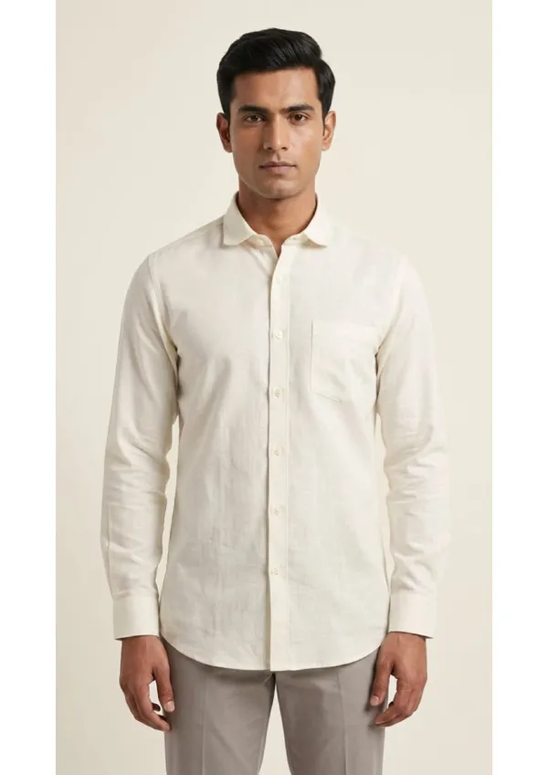 Title_Trends_Men's_Beige_(2)_Texture-Print__Slim_Fit_Shirt
