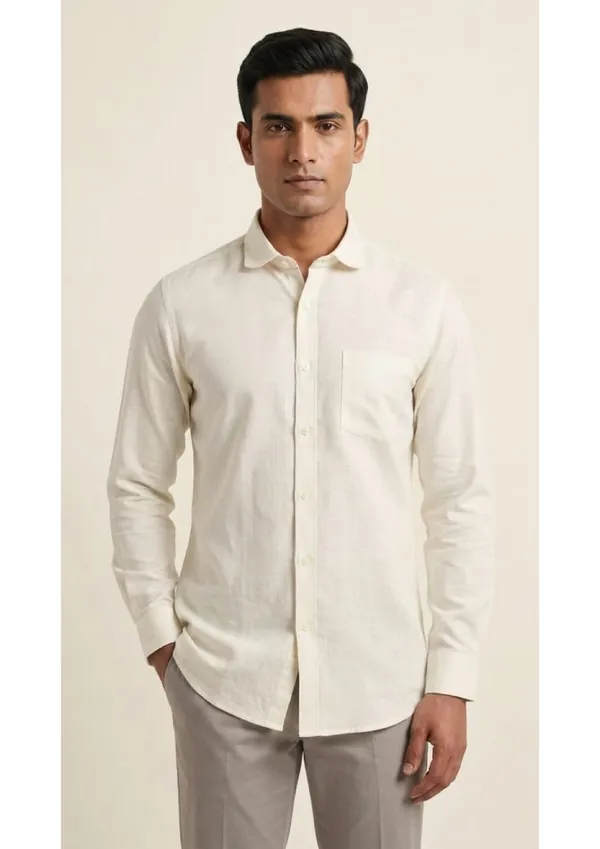 Title_Trends_Men's_Beige_(2)_Texture-Print__Slim_Fit_Shirt