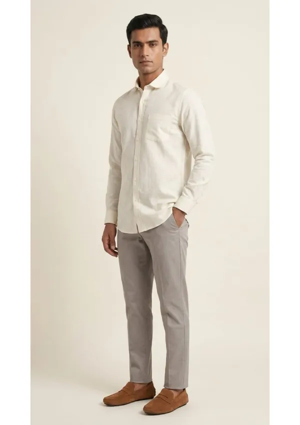 Title_Trends_Men's_Beige_(2)_Texture-Print__Slim_Fit_Shirt