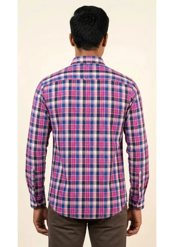 Title_Trends_Men's__Deep_Checked_Pink_Slim_Fit_Shirt