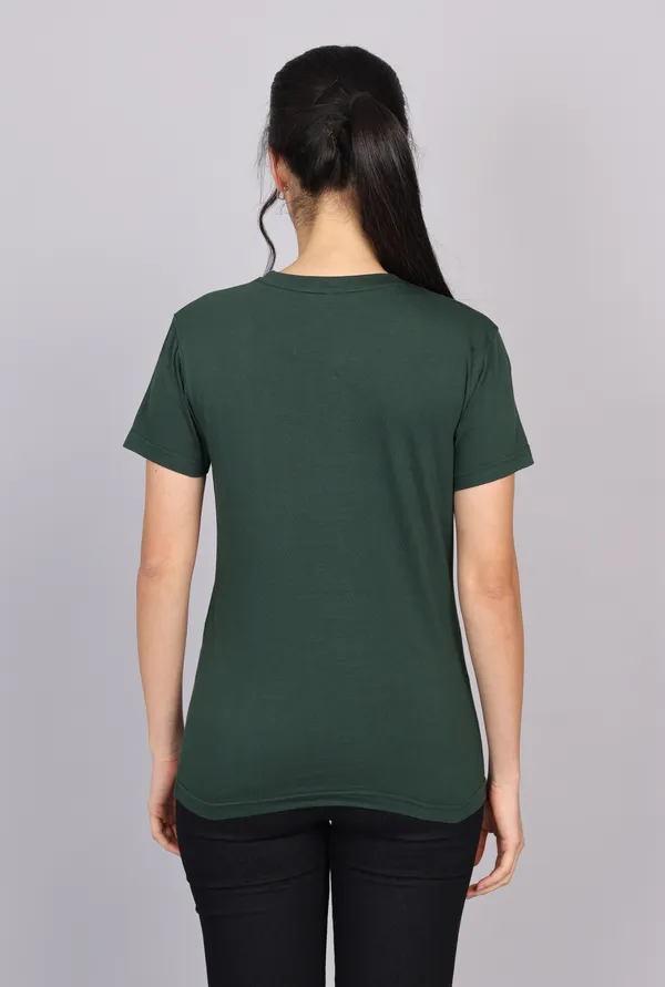 Bottle_Green_Premium_Crewneck_Pima_Cotton_Round_Neck_T_Shirt_For_Women
