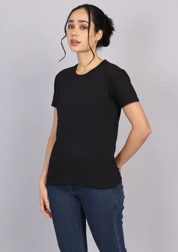 Classic_Black_Premium_Crewneck_Pima_Cotton_Round_Neck_T_Shirt_For_Women
