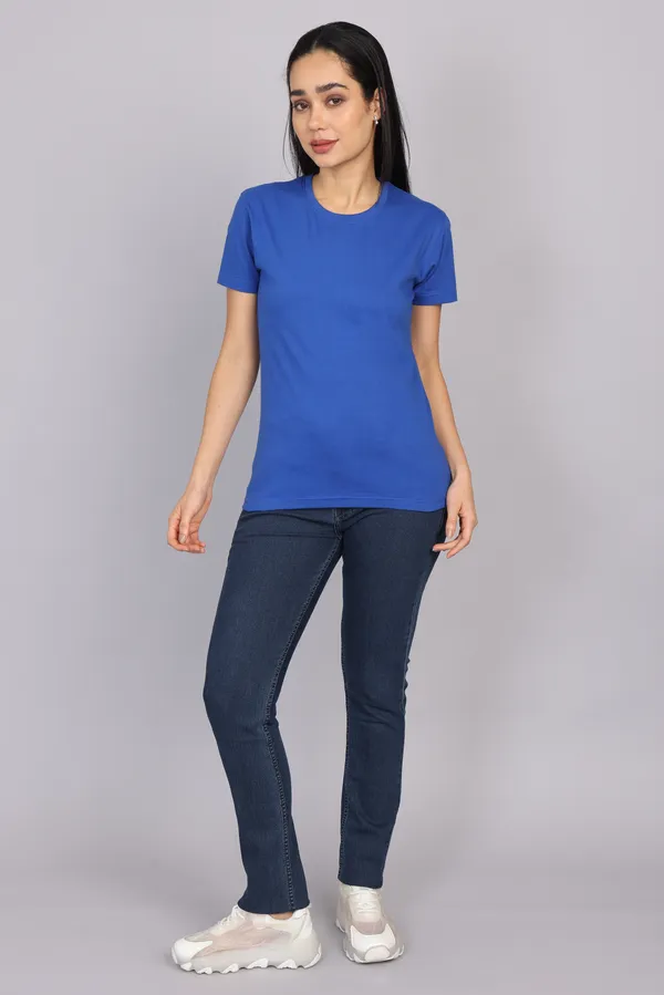 Imperial_Blue_Premium_Crewneck_Pima_Cotton_Round_Neck_T_Shirt_For_Women