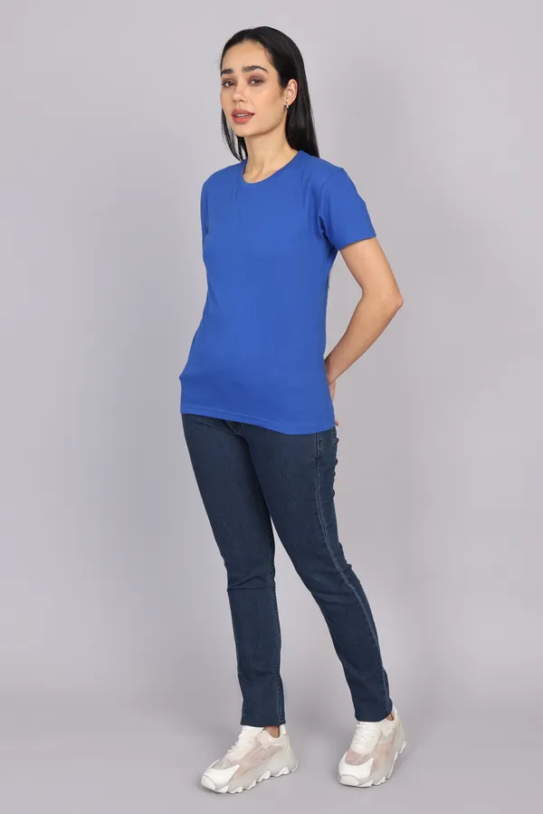 Imperial_Blue_Premium_Crewneck_Pima_Cotton_Round_Neck_T_Shirt_For_Women