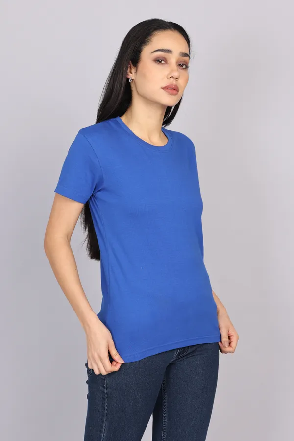 Imperial_Blue_Premium_Crewneck_Pima_Cotton_Round_Neck_T_Shirt_For_Women