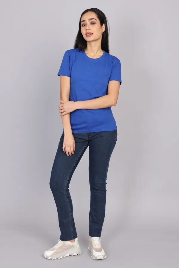 Imperial_Blue_Premium_Crewneck_Pima_Cotton_Round_Neck_T_Shirt_For_Women