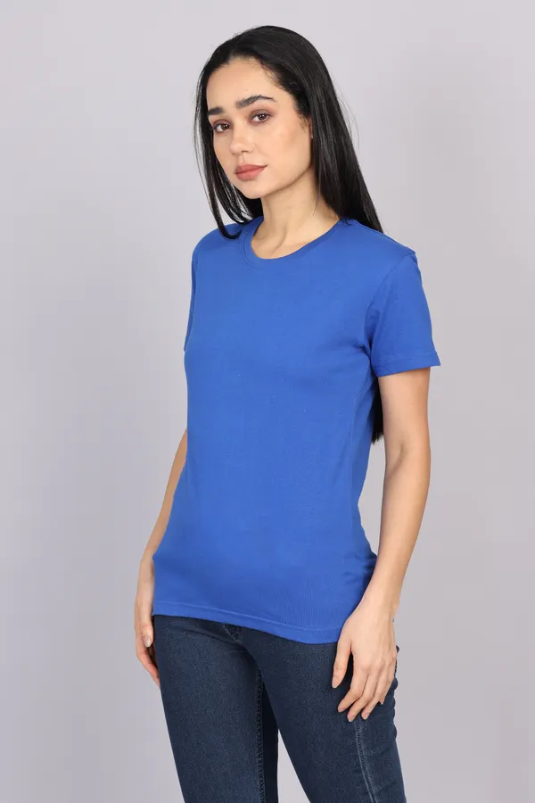 Imperial_Blue_Premium_Crewneck_Pima_Cotton_Round_Neck_T_Shirt_For_Women