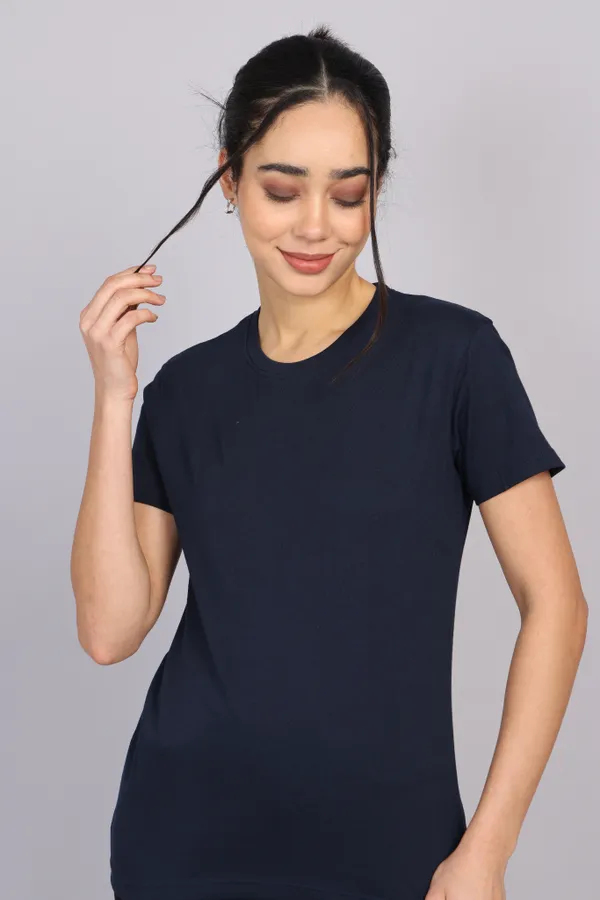 Midnight_Navy_Blue_Premium_Crewneck_Pima_Cotton_Round_Neck_T_Shirt_For_Women