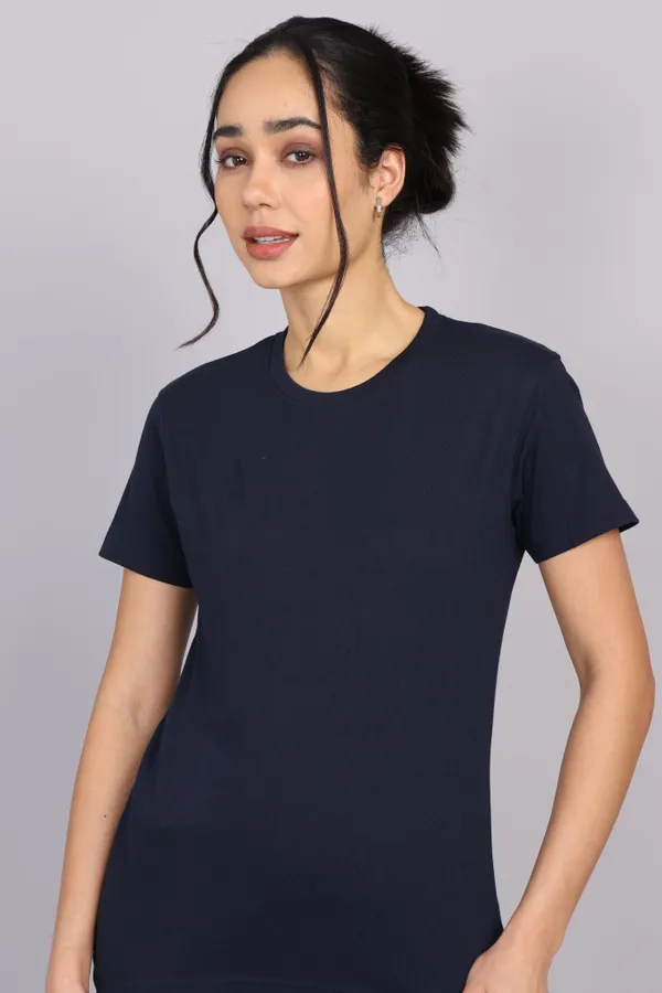 Midnight_Navy_Blue_Premium_Crewneck_Pima_Cotton_Round_Neck_T_Shirt_For_Women