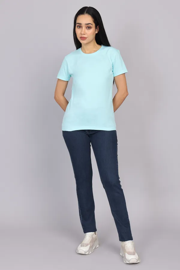 Mint_Blue_Premium_Crewneck_Pima_Cotton_Round_Neck_T_Shirt_For_Women