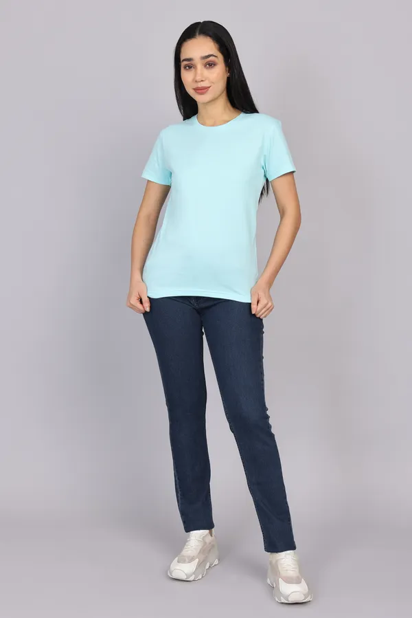 Mint_Blue_Premium_Crewneck_Pima_Cotton_Round_Neck_T_Shirt_For_Women