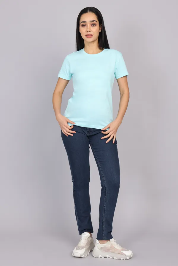 Mint_Blue_Premium_Crewneck_Pima_Cotton_Round_Neck_T_Shirt_For_Women