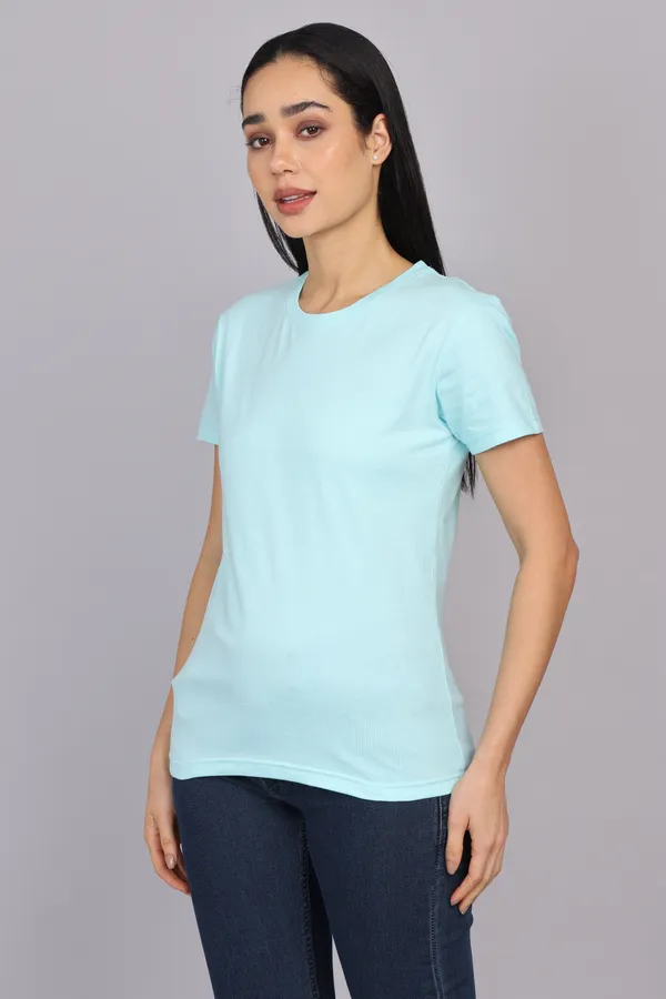 Mint_Blue_Premium_Crewneck_Pima_Cotton_Round_Neck_T_Shirt_For_Women
