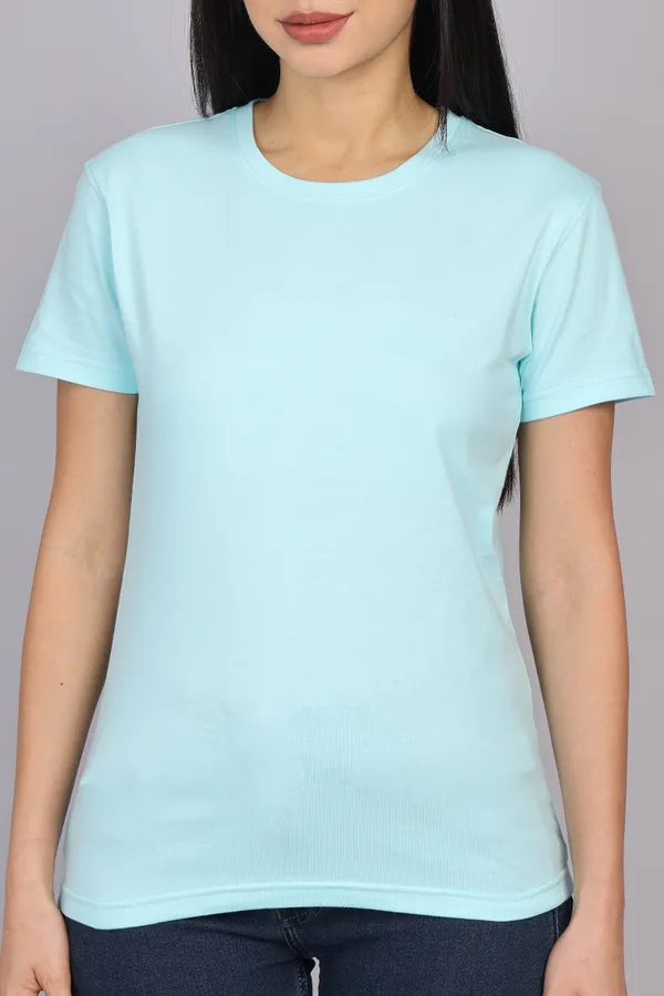Mint_Blue_Premium_Crewneck_Pima_Cotton_Round_Neck_T_Shirt_For_Women
