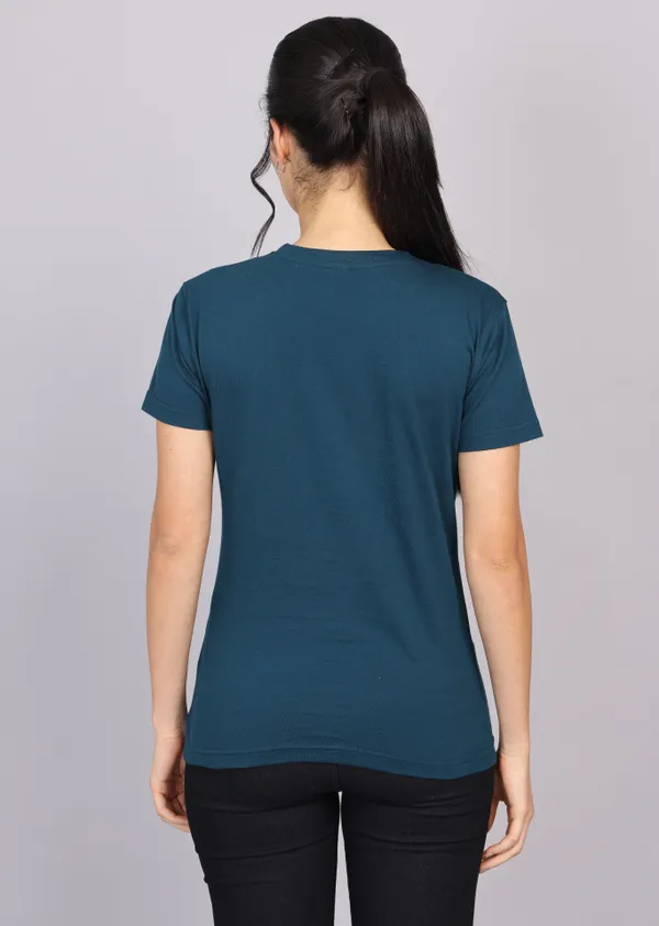 Petrol_Blue_Premium_Crewneck_Pima_Cotton_Round_Neck_T_Shirt_For_Women