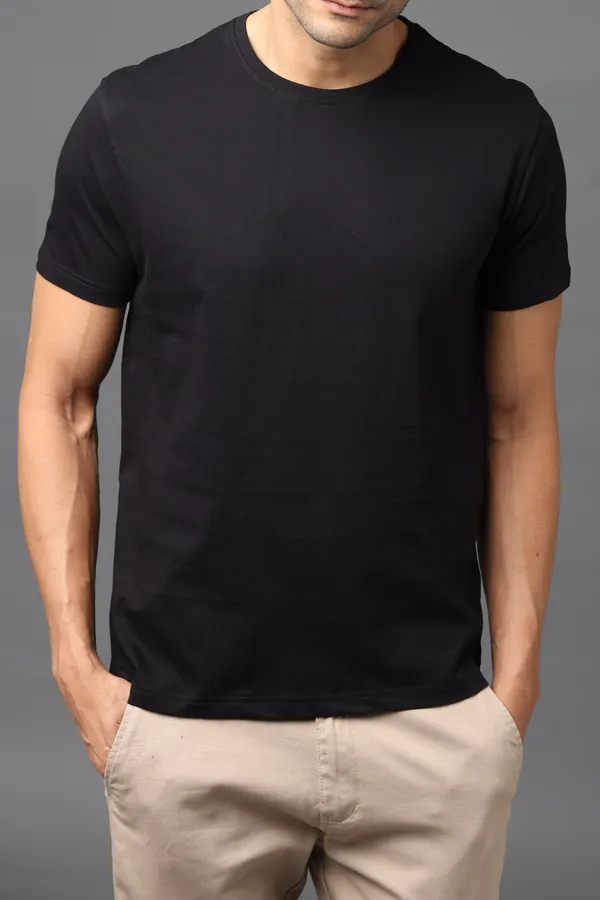 Classic_Black_Premium_Crewneck_Pima_Cotton_Round_Neck_T_Shirt_For_Men