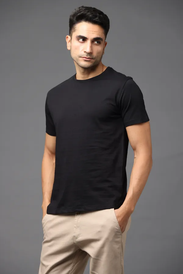 Classic_Black_Premium_Crewneck_Pima_Cotton_Round_Neck_T_Shirt_For_Men