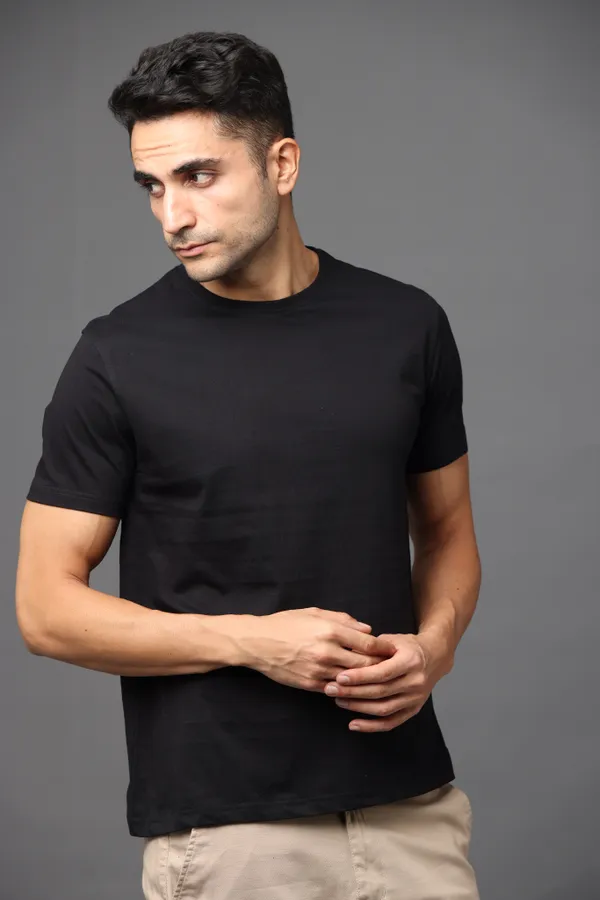 Classic_Black_Premium_Crewneck_Pima_Cotton_Round_Neck_T_Shirt_For_Men